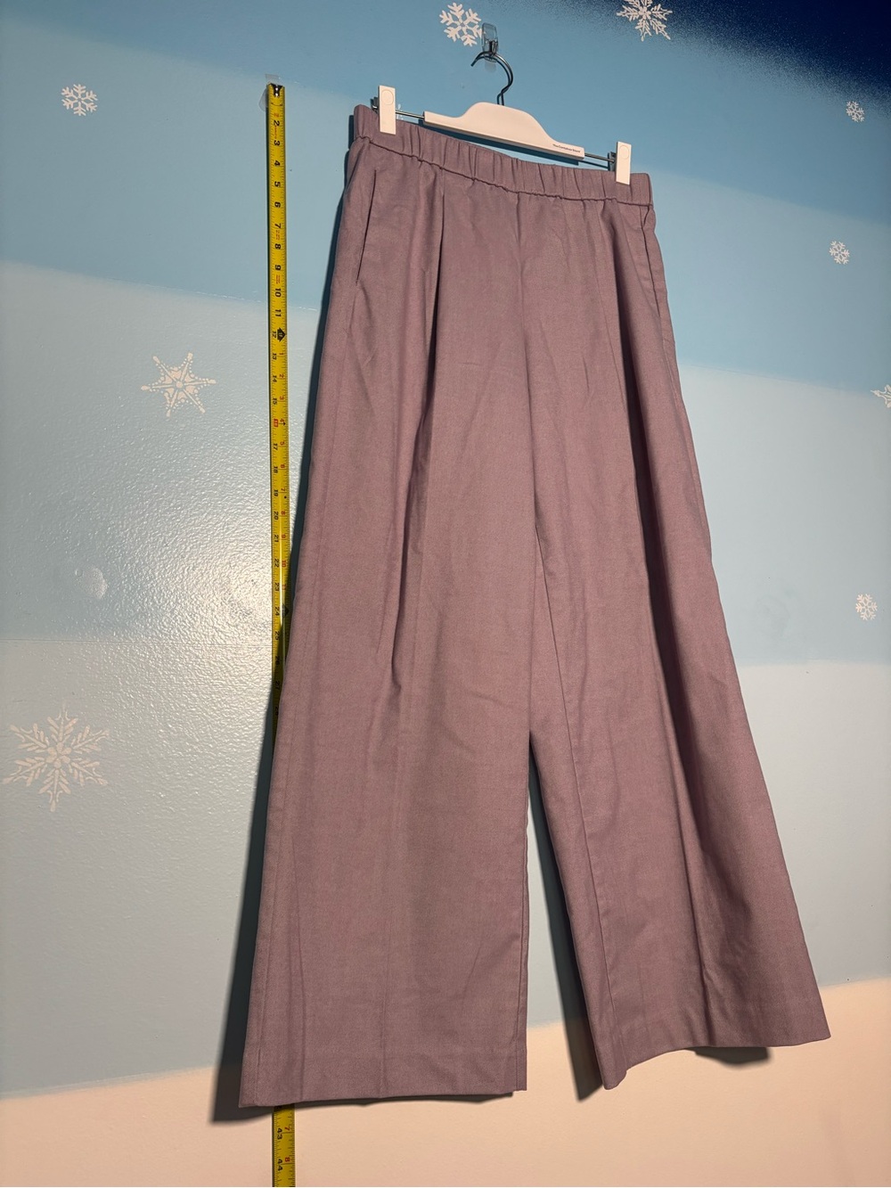 LOFT Elastic Waist Pull-on Wide-Leg Lavender Pants Size Medium Soft Flannel-like